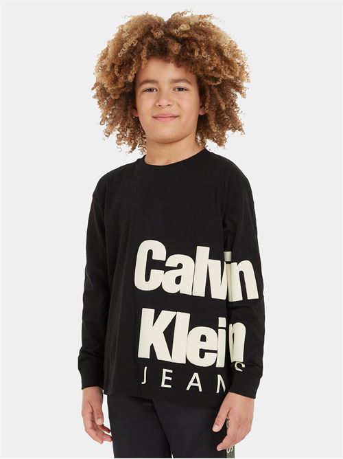 BLOWN-UP LOGO L/S T-SHIRT CALVIN KLEIN JEANS | IB0IB01880/BEH